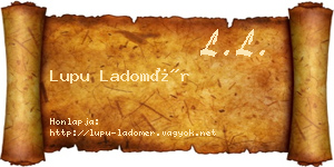 Lupu Ladomér névjegykártya